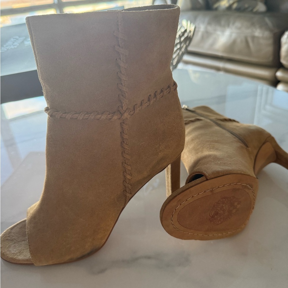 Vince Camuto Brown Suede Ankle Booties - Picture 7 of 12
